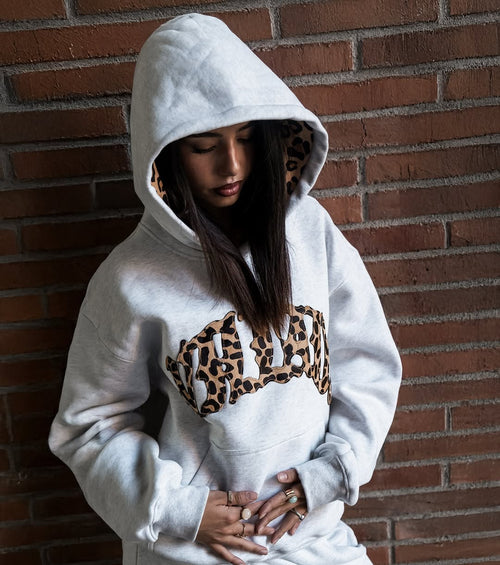Villain Leopard Hoodie Grey