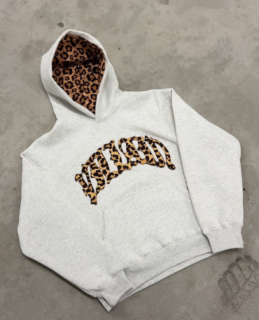Villain Leopard Hoodie Grey